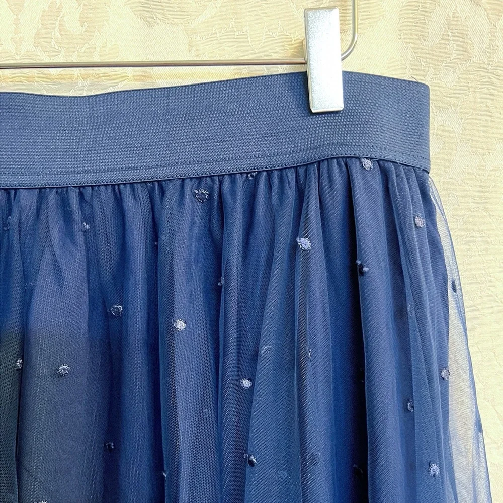 Torrid Women’s Embroidered Mesh Midi Skirt In Medieval Blue Plus Size 0X NWT - Picture 3 of 9